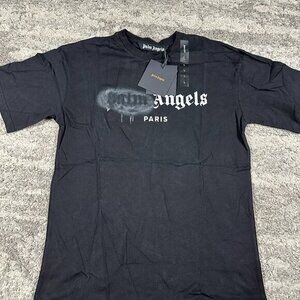 Palm Angels Black Grafitti Logo Paris Black T-Shirt Size Large